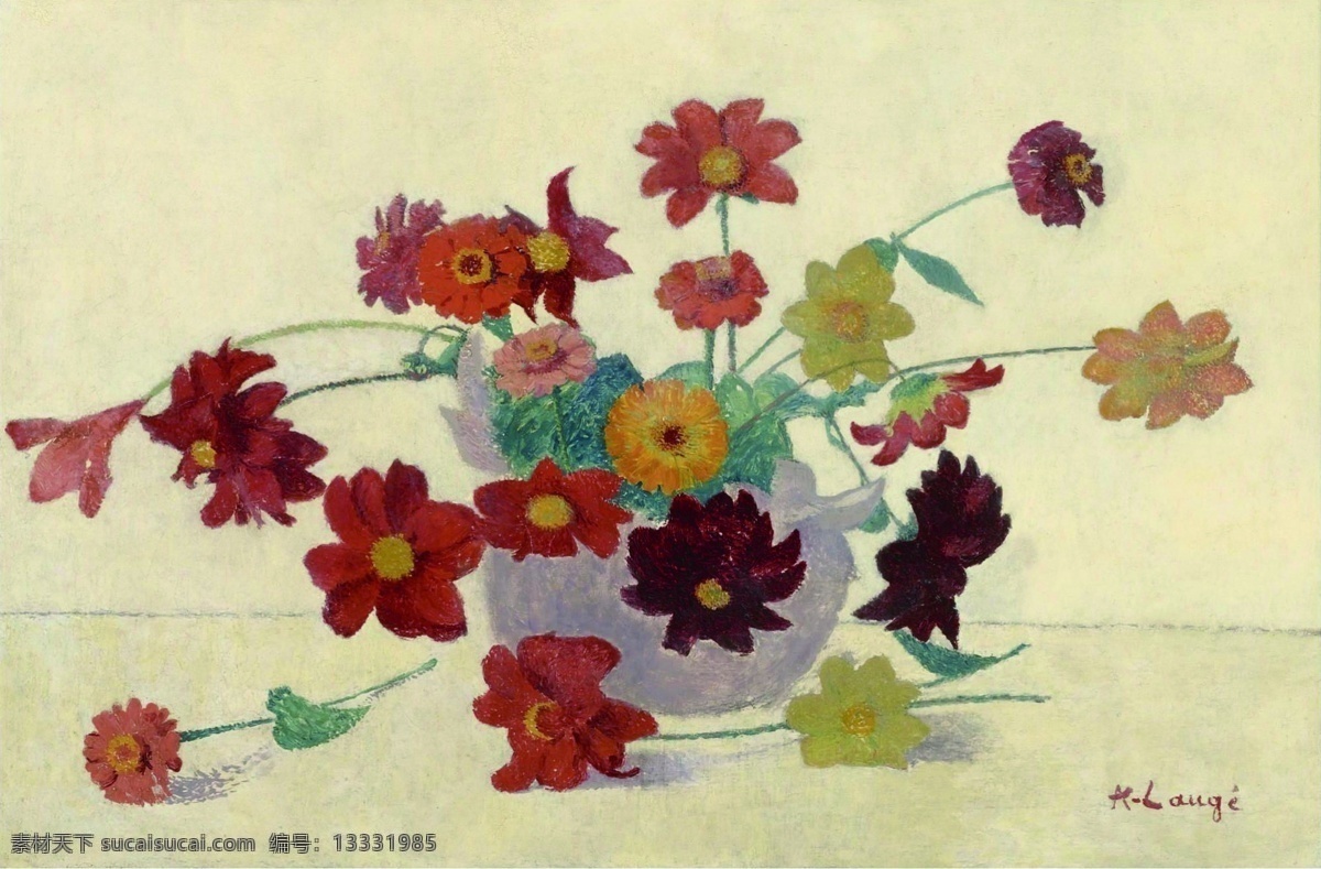 花卉 水果 蔬菜 器皿 静物 印象 画派 写实主义 油画 装饰画 flowers of bouquet lauge achille 荷花 玫瑰 百合 鲜花 实物 装饰素材