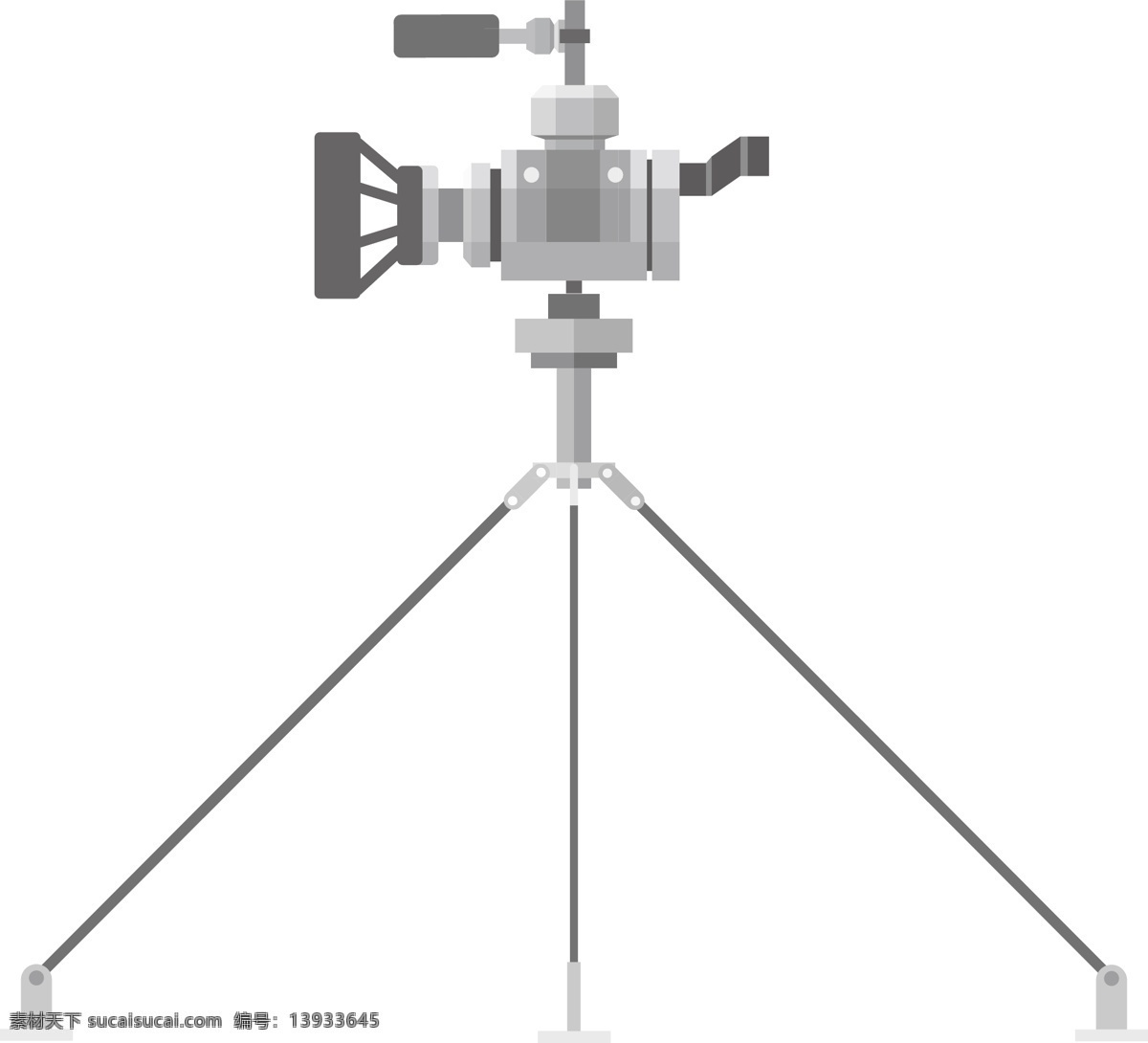 三脚架 摄像机 插画 灰色摄像机 三脚架摄像机 摄像机插图 高科技 电子产品 摄像录像
