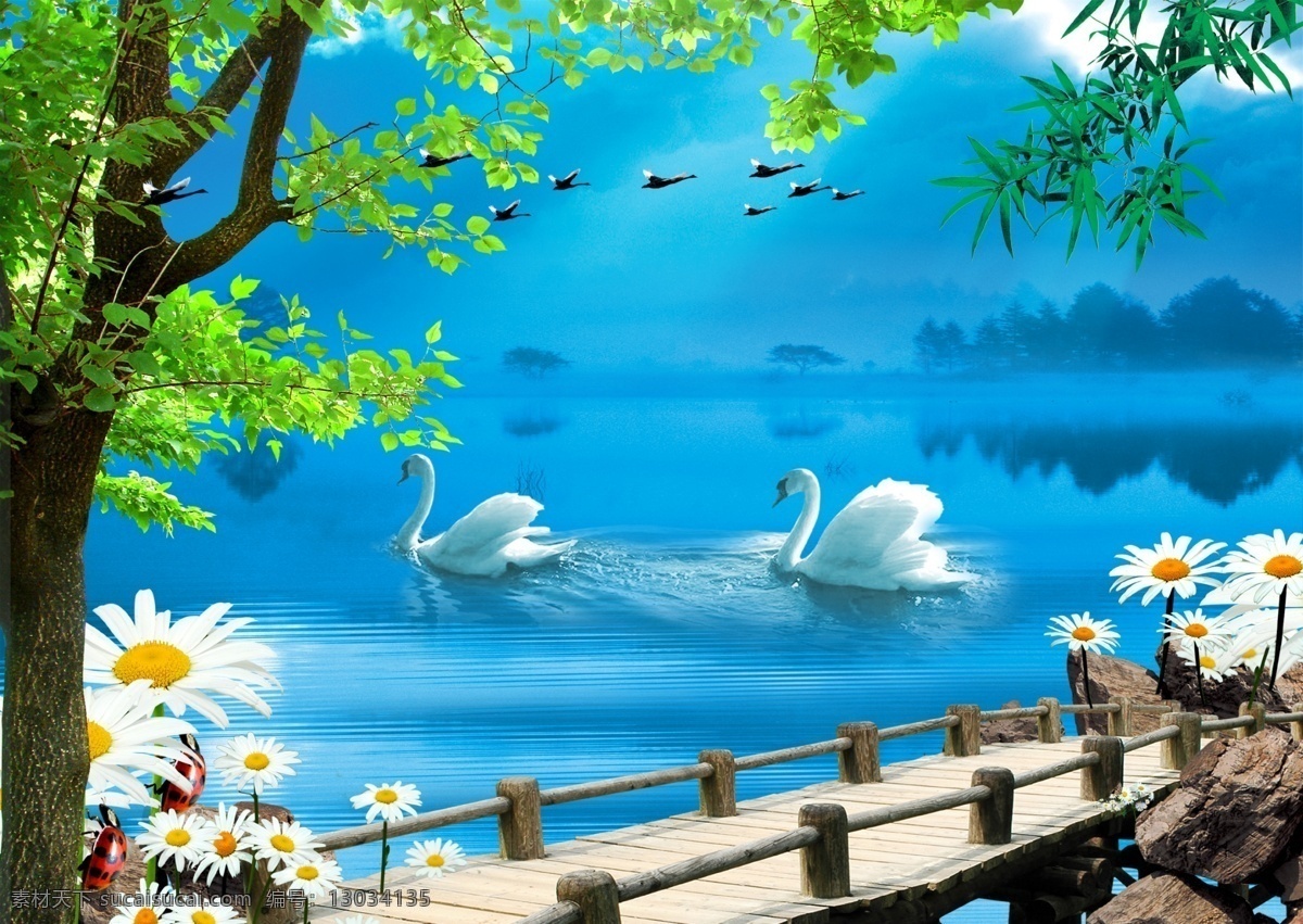 风景 风景背景 风景画 风景素材 风景图 湖泊 湖景 湖面 湖畔桃花红 湖水 湖边风景 湖水风景 自然风景 自然景观 自然风光 自然景色 鸳鸯 鸳鸯戏水 鸳鸯湖中游