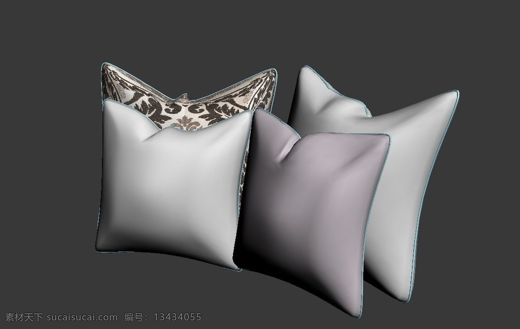 枕头模型 枕头 靠枕 靠枕模型 抱枕模型 效果图 3d 文件 室内模型 3d设计模型 源文件 max