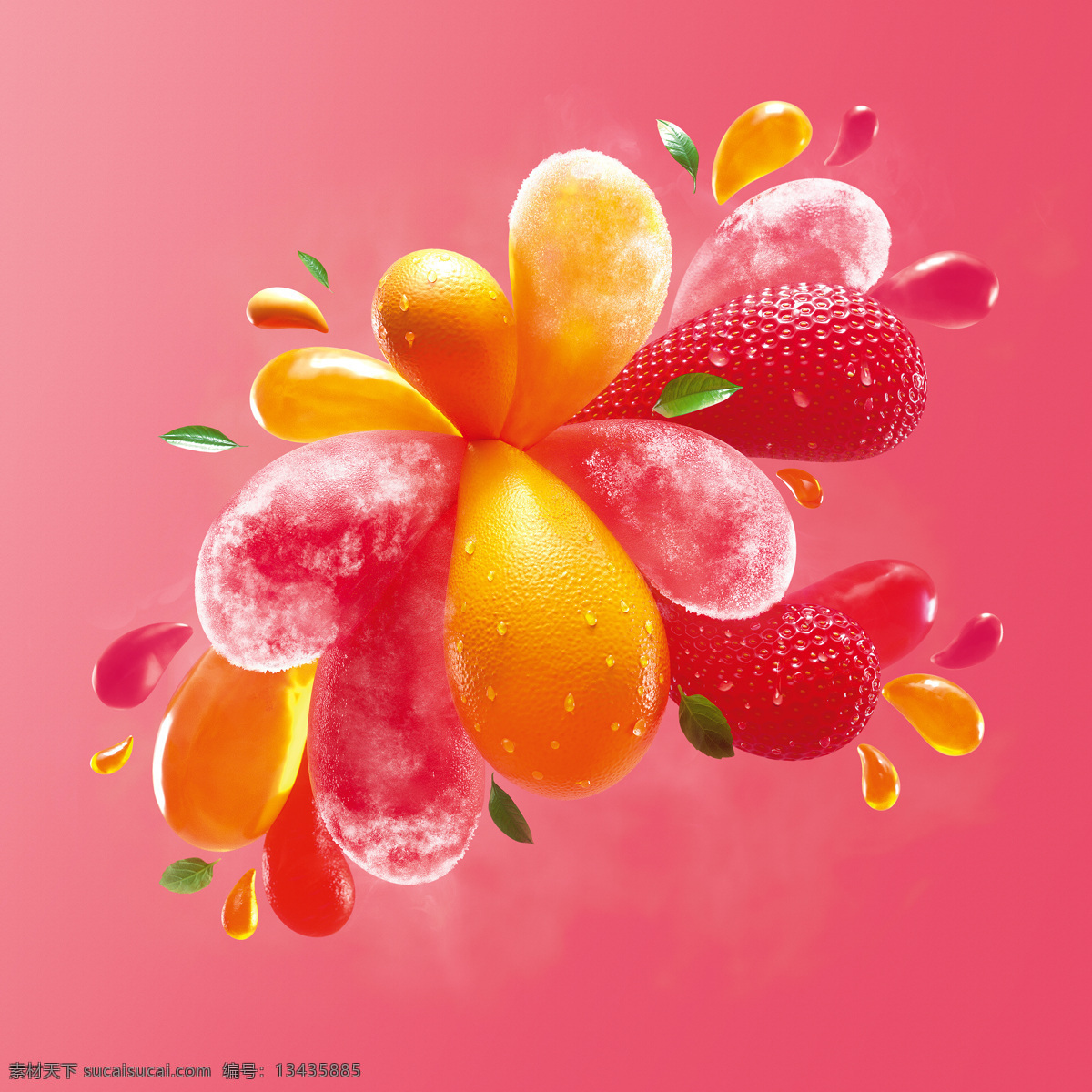 缤纷水果 缤纷 水果 色彩 草莓 水滴