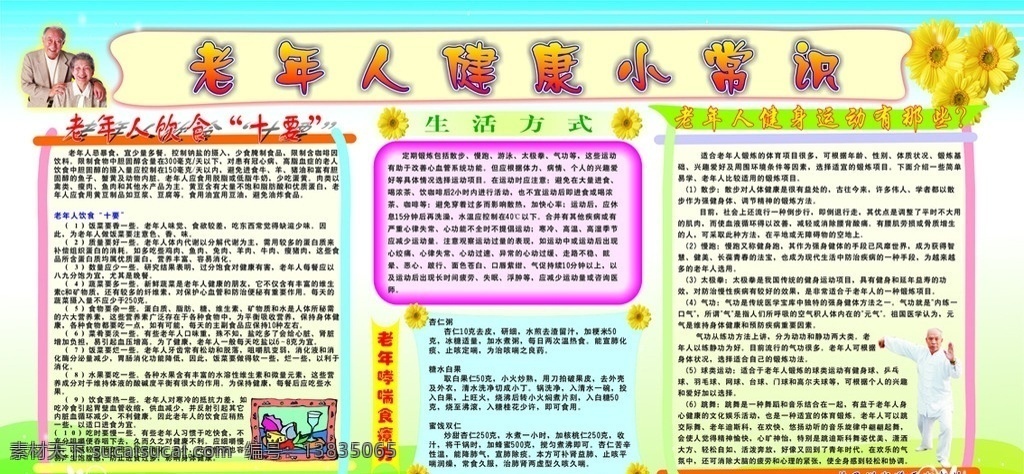 关爱老人 老人健康 关爱 老人 健康 常识 老年人 饮食 生活方式 哮喘 食疗 健身 运动 健身运动 桔子洲 街道 后湖 后湖新村 健康常识 矢量 展板 板报 展板模板