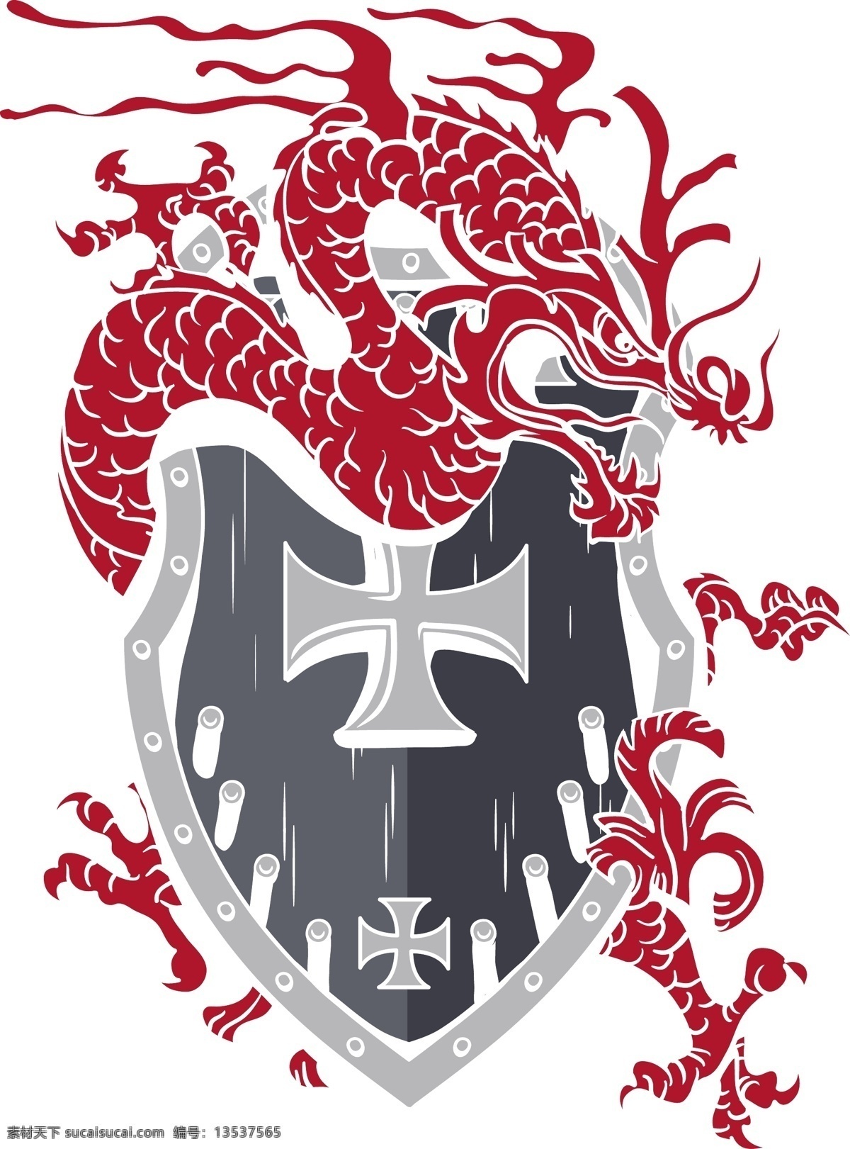 老式 矢量 t 恤 龙 矢量图 其他矢量图