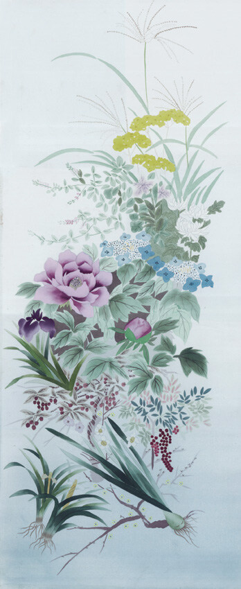 动物 小鸟 喜鹊 油墨画 花丛 中华艺术绘画
