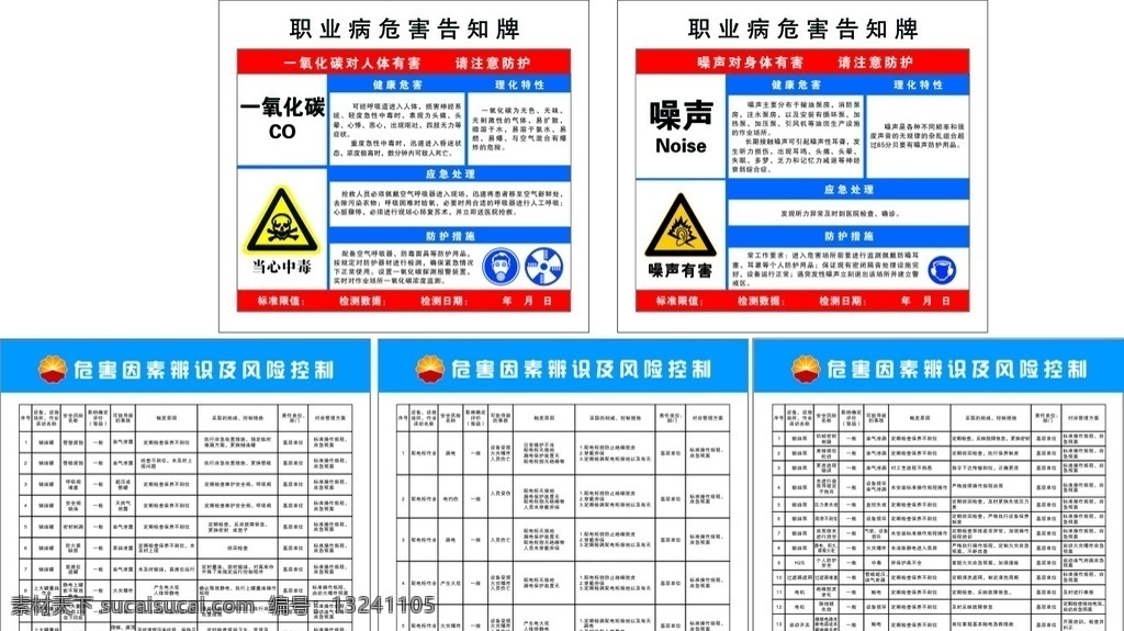 噪声有害 职业病危害 告知牌 中国石油 危害因素辩识 风险控制 当心中毒 一氧化碳 噪声 石油标志 展板 石油logo