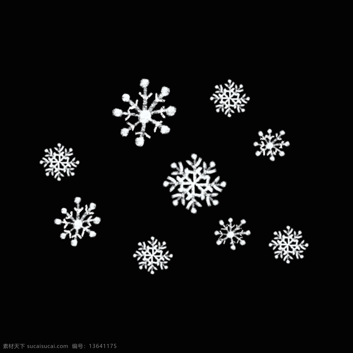 手绘 浪漫 漂浮 白色 雪花 元素 浪漫雪花 冬季雪花 手绘雪花 漂浮雪花 新年装饰雪花