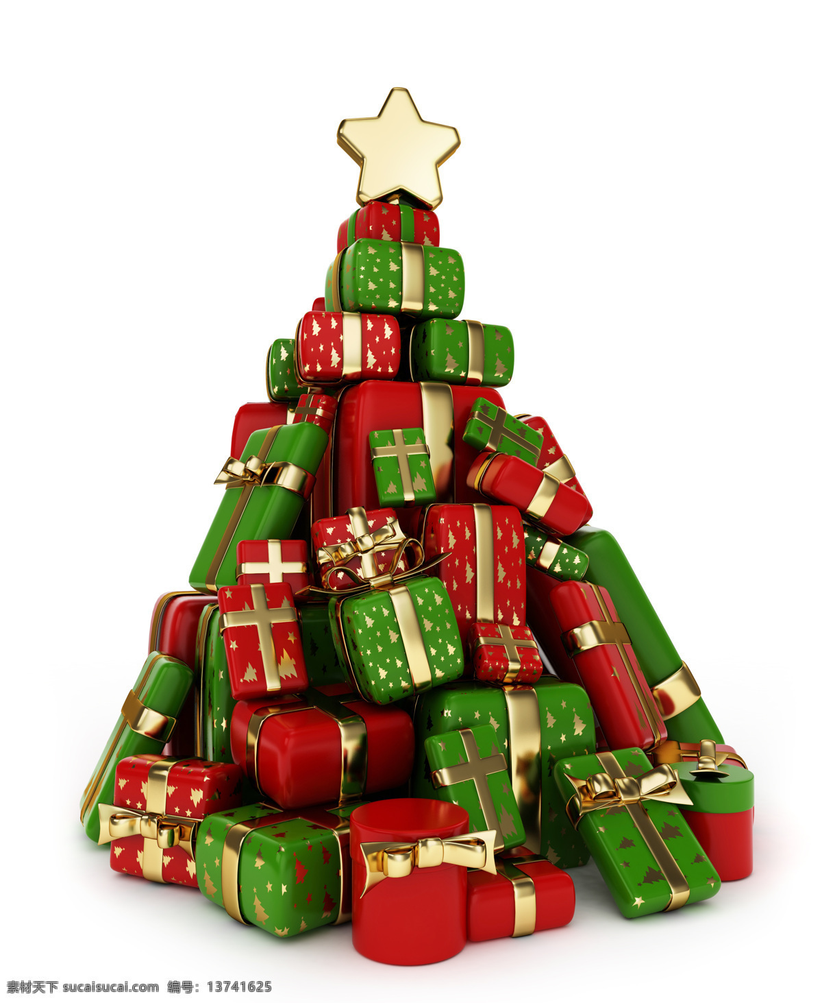 礼物圣诞树 礼物 礼盒 圣诞树 立体图案 圣诞节 节日庆典 生活百科 白色