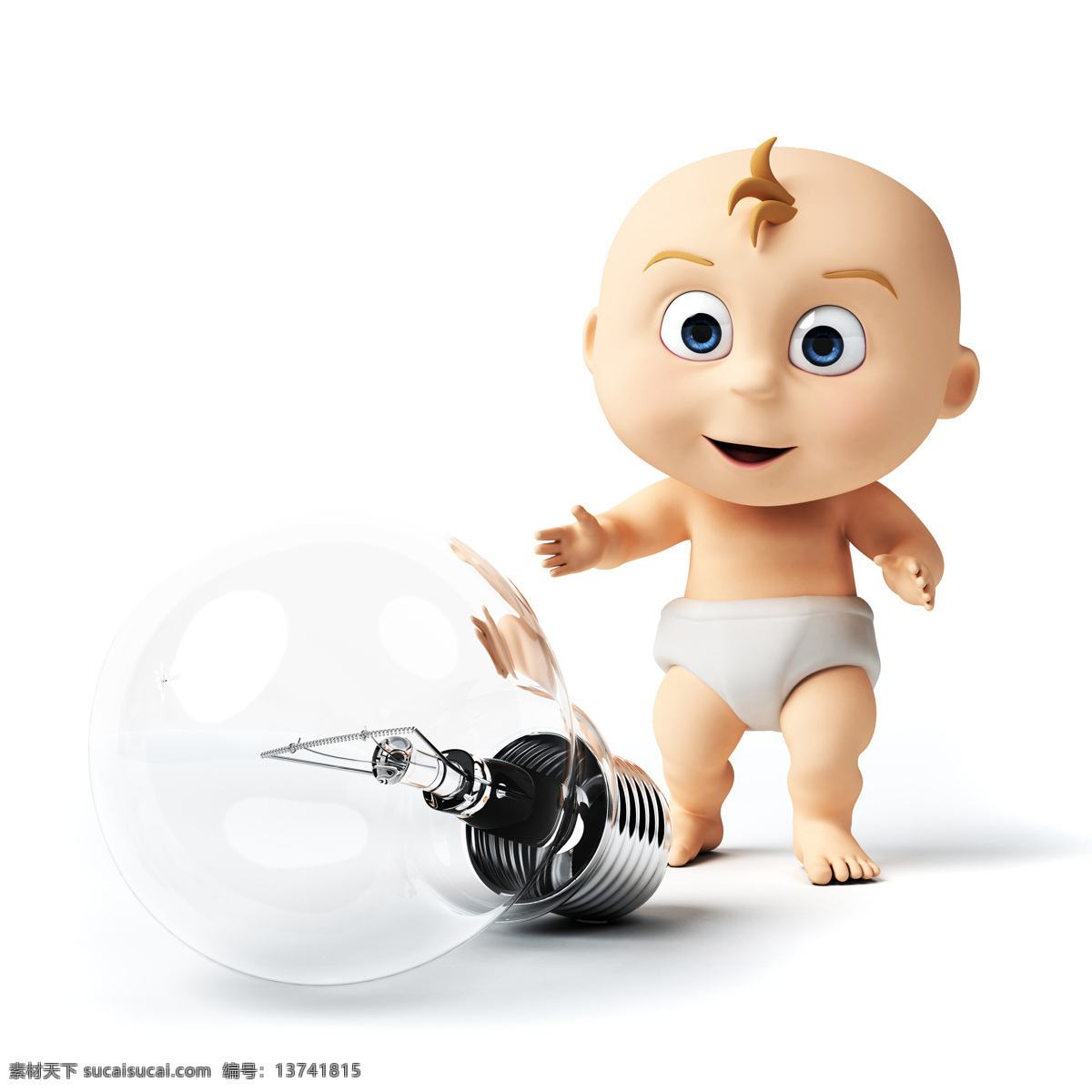 灯泡 婴儿 孩子 卡通人物 其他人物 人物图片