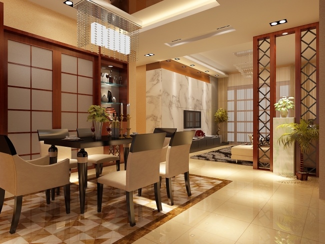 家装 餐厅 模型 3d模型 餐厅装饰 室内设计 max 棕色