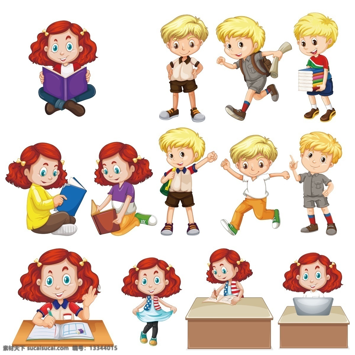卡通素材 卡通学习 卡通小人 卡通人物 卡通学生 卡通音乐 学习 卡通小学生 分层