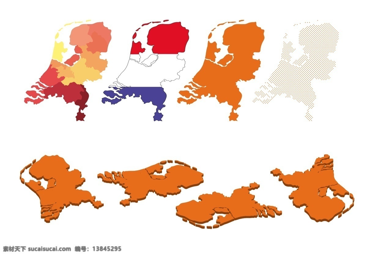 荷兰地图设置 荷兰地图 孤立 地图 旅行 荷兰 制图 地理 剪影 国家 欧洲 轮廓 背景 符号 民族 土地 图标 世界 详细 教育 鹿特丹 等距