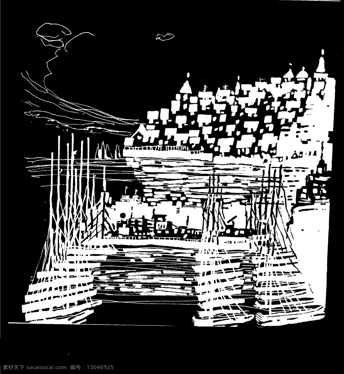 分层 插画 插图 法国 风景 风景速写 钢笔画 国外 法国素材下载 法国模板下载 欧美城市速写 建筑 外国 剪影 速写 源文件 插画集