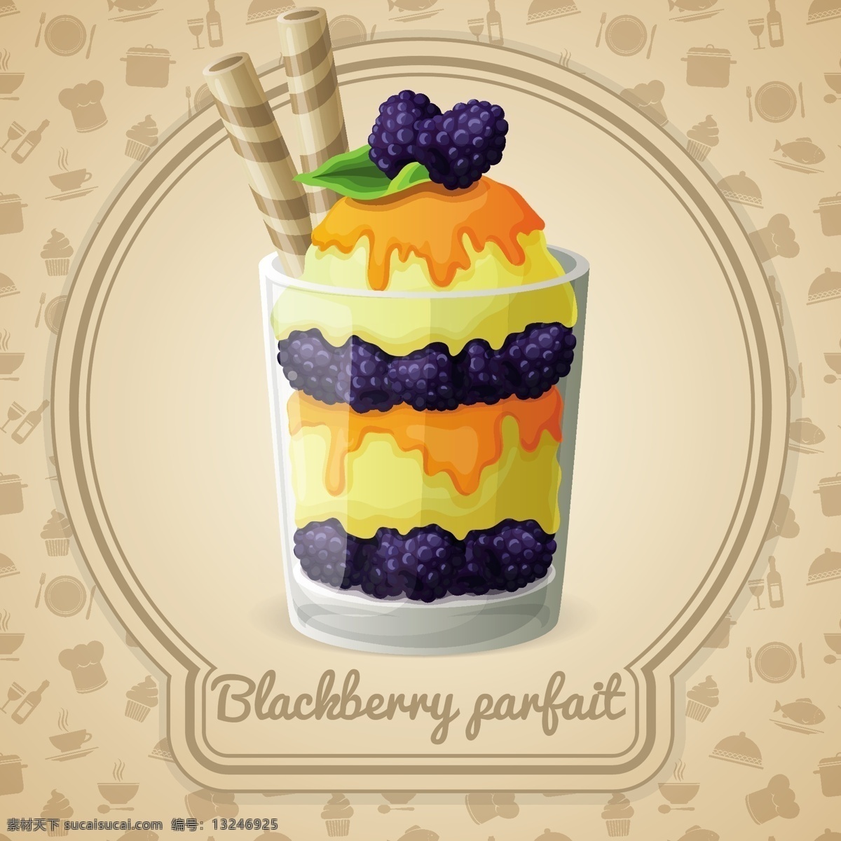 美味 蓝莓 甜品 矢量 冰激凌 矢量图 其他矢量图
