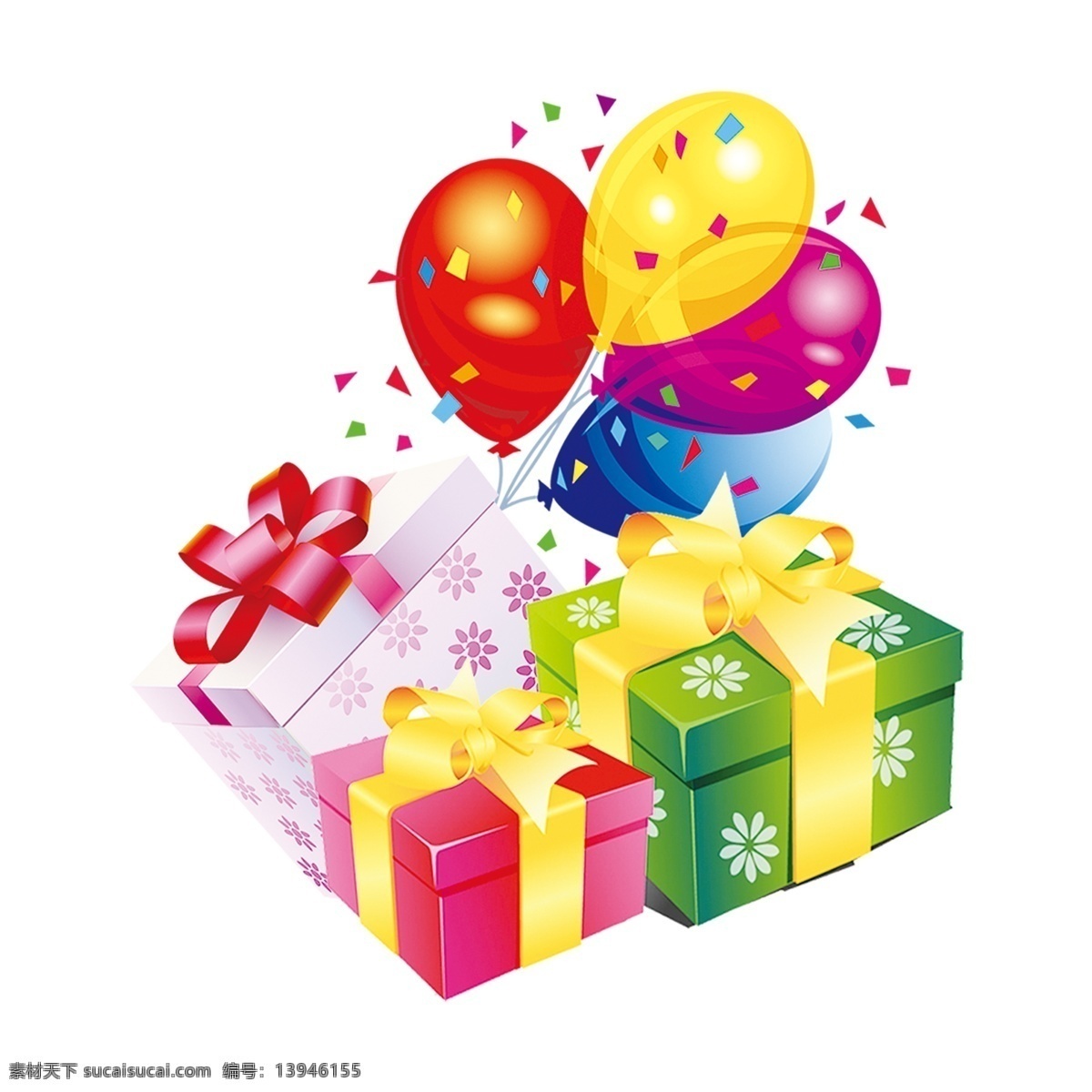 礼物 盒 彩带 包装盒 气球