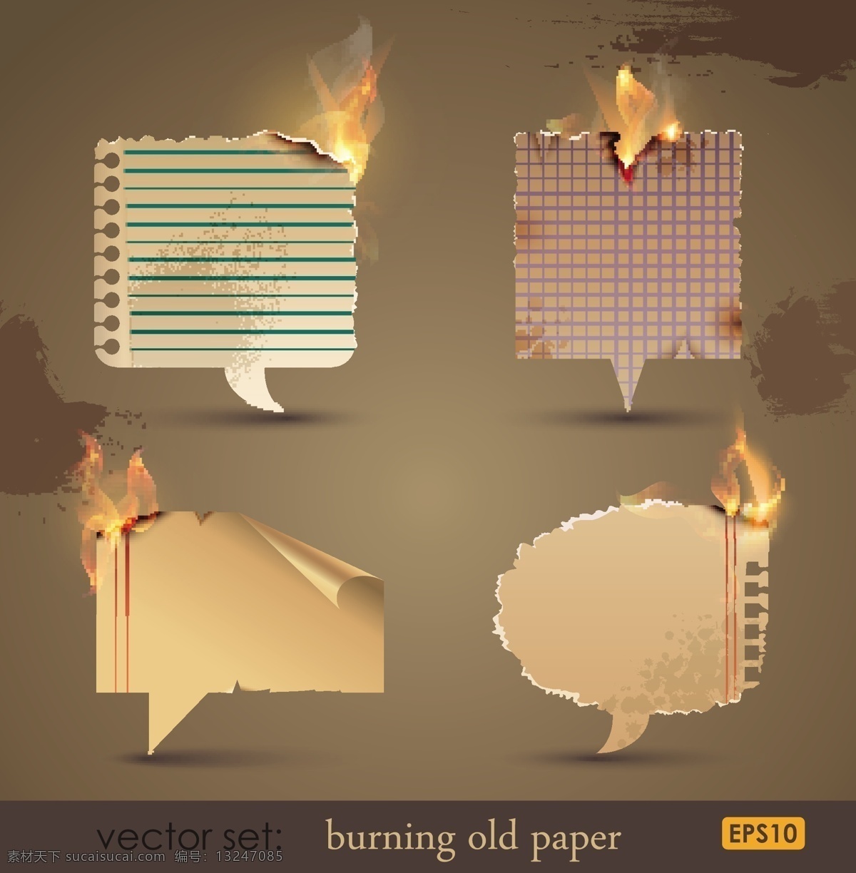 燃烧 纸条 矢量图 其他矢量图