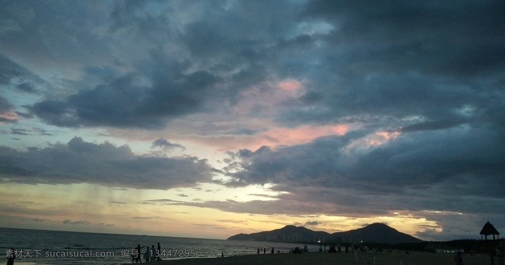 海滩黄昏彩霞 海滩 海岸 黄昏 彩霞 山水 自然景观 自然风景
