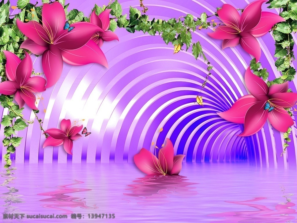 粉红 浪漫 3d 背景 墙 效果图 三d 背景墙 花