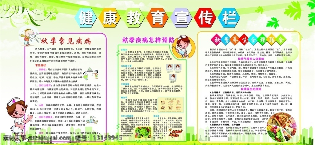 城市 创卫 健康 宣传栏 健康宣传栏 城市创卫 秋季疾病预防 秋季 秋季合理膳食