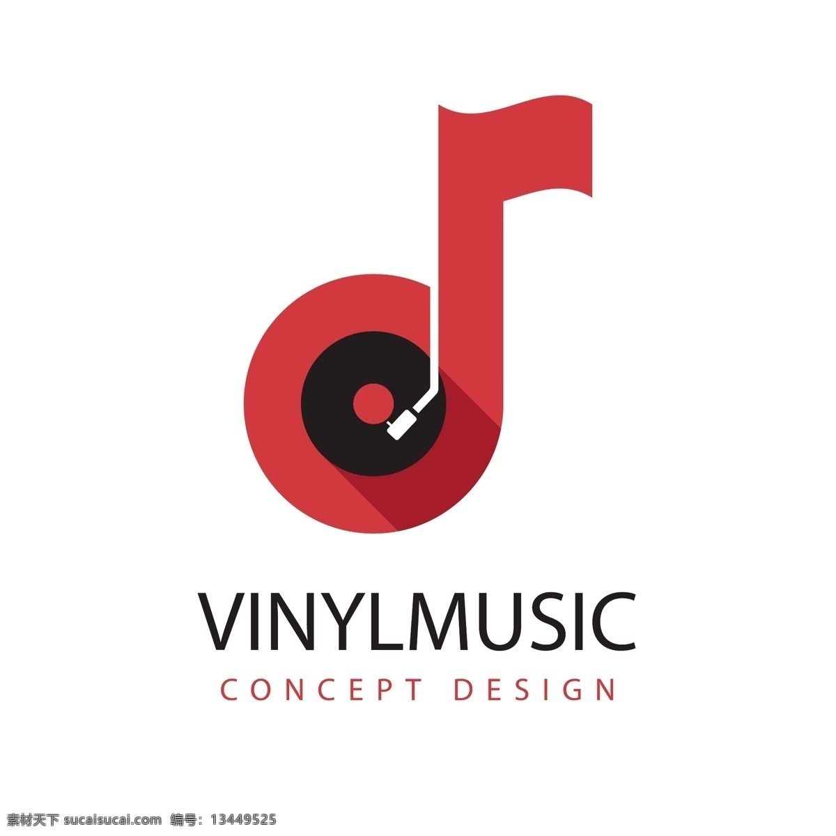 红色 音符 商标 logo 模板 企业商标 音乐 logo模板