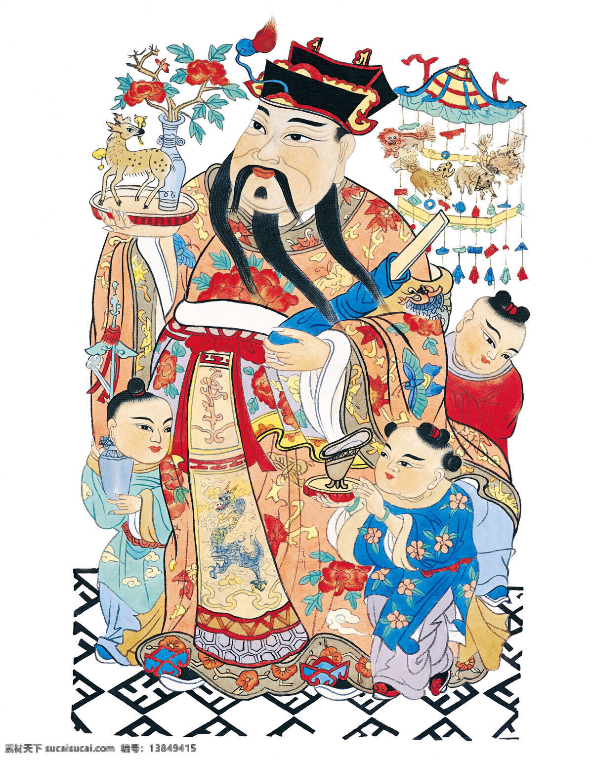 门神 门年画 财神 民俗 美术绘画 文化艺术 绘画书法