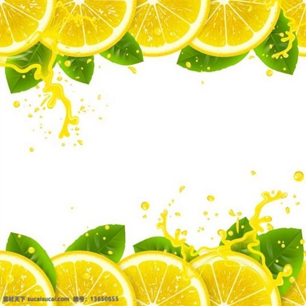 柠檬 片 背景 水果 黄色背景 柠檬片 矢量素材