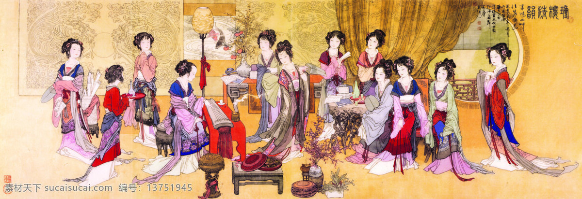 古代 侍女 图 古代侍女图 文化艺术