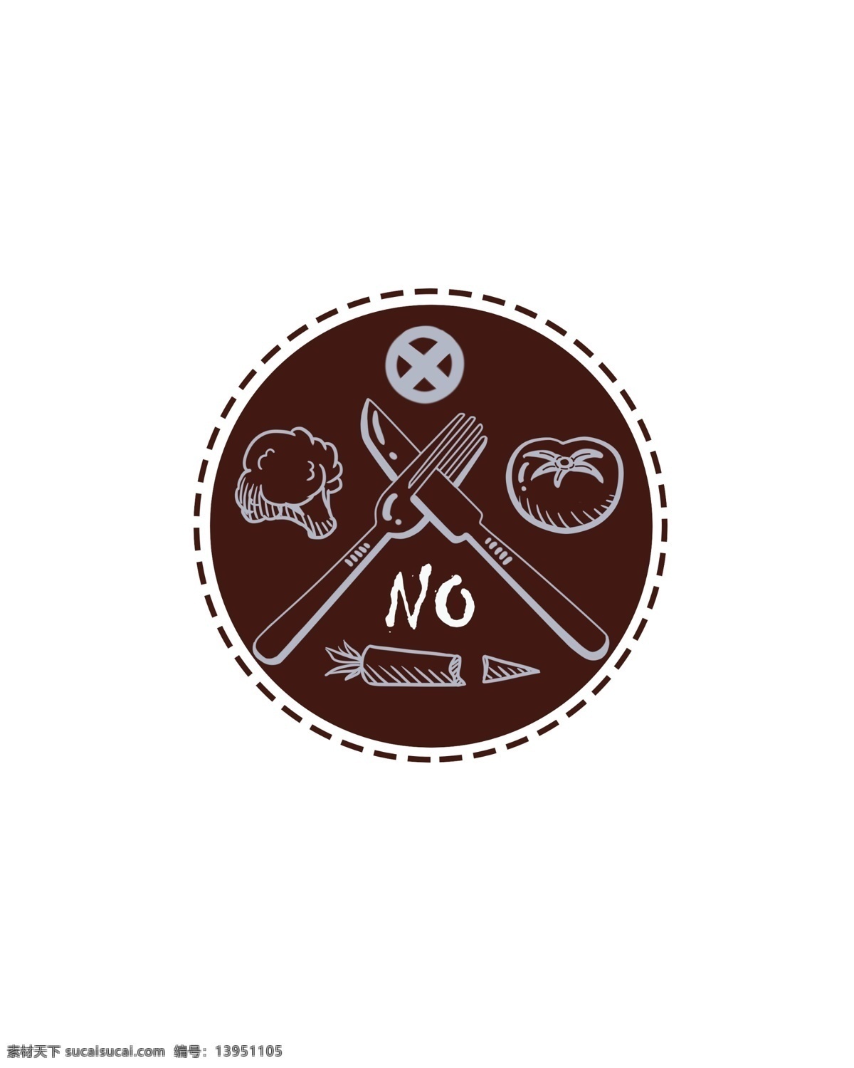 不吃 蔬菜 logo 印花 图标 不吃蔬菜 蔬菜水果 刀叉