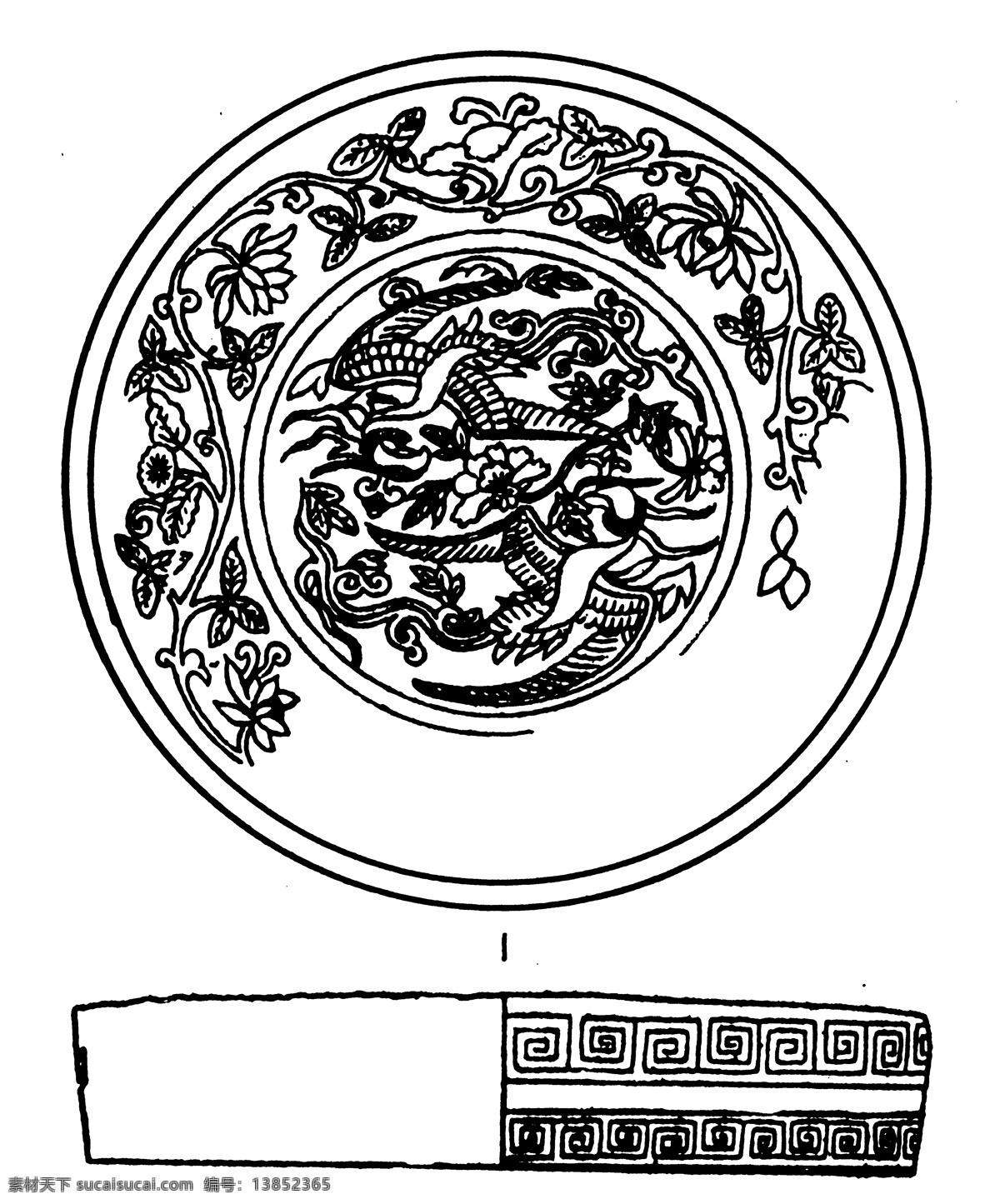 器物图案 两宋时代图案 中国 传统 图案 设计素材 装饰图案 书画美术 白色
