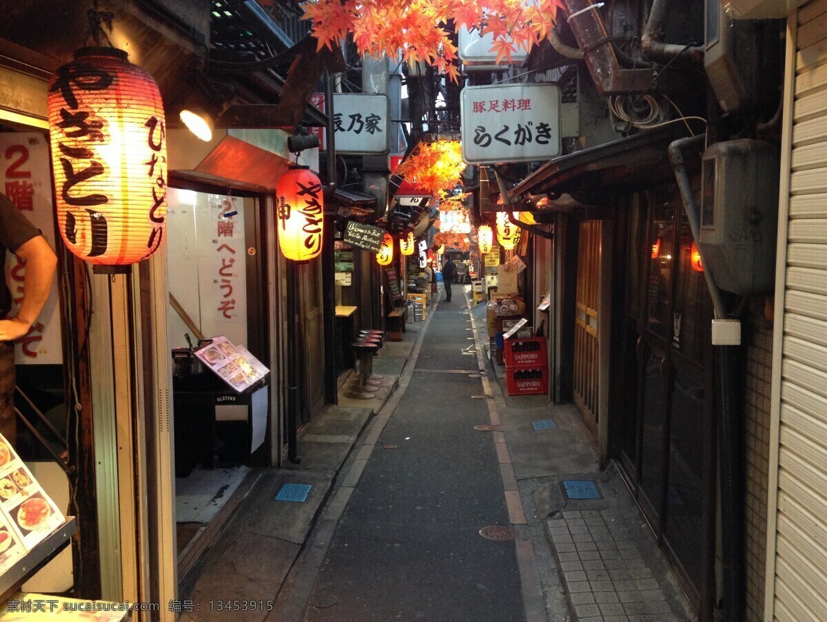 日本街道 灯笼 小巷 店铺 旅游 旅游摄影 国外旅游