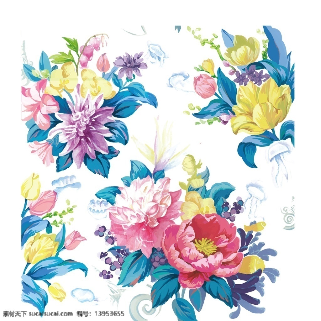 花朵 卡通 条纹 装饰 可爱 数码印花 卡通图