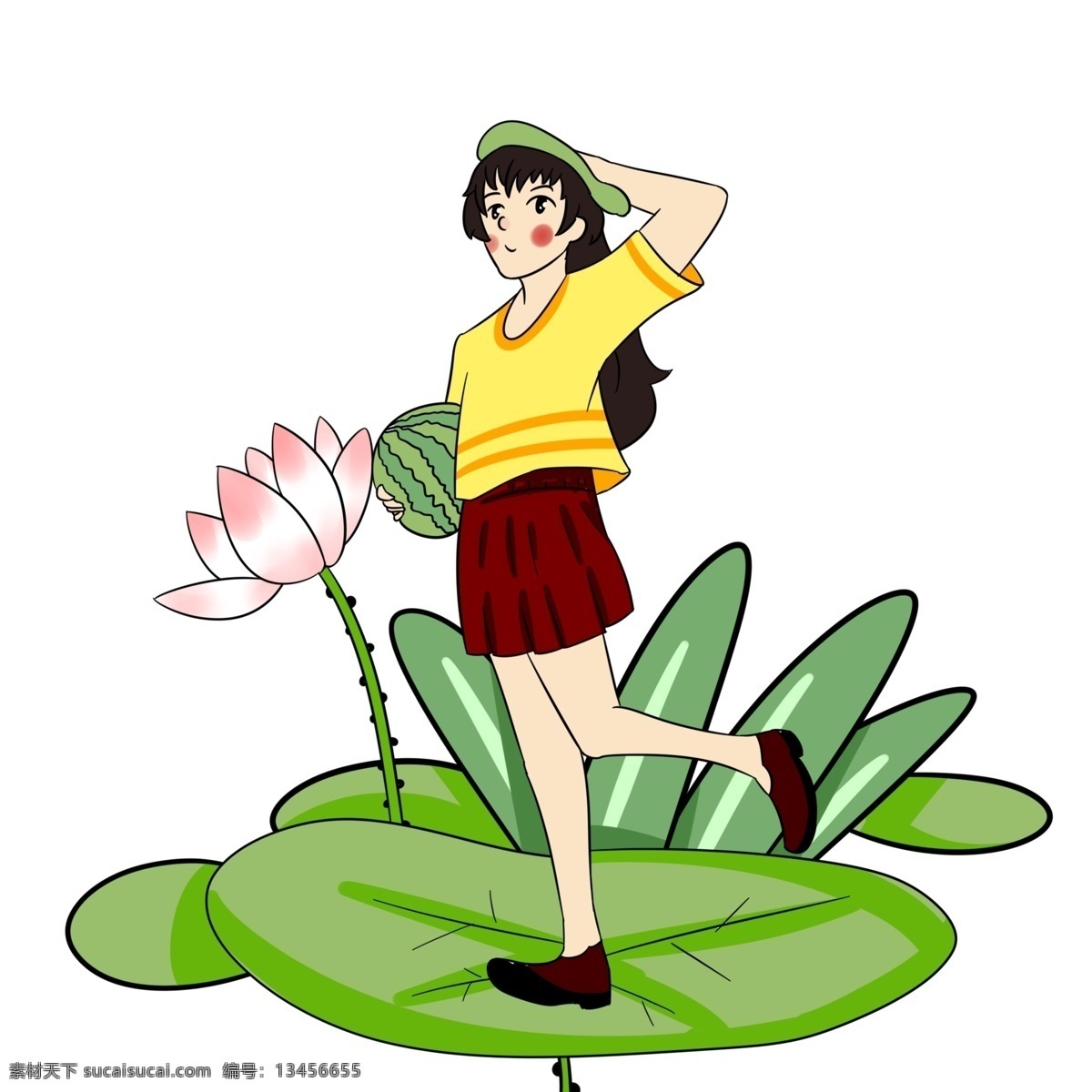 夏日 抱 西瓜 小女孩 夏天来了 吃西瓜 人物 夏天 夏季 夏至 大暑 小孩 小暑 清爽 草丛 草地 解暑 零食