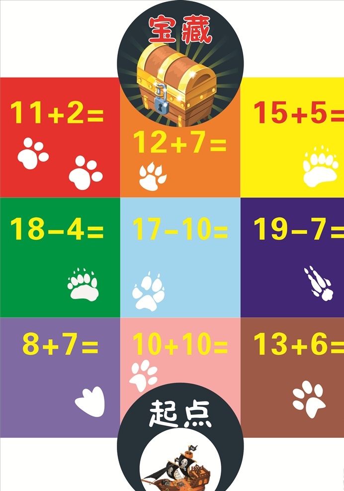 游考用具图片 游考用具 考试用具 教育 教学用具 教学物料 卡通 宝藏 起点 数字游戏 游戏 小学文化 手掌 动物 脚印 动物脚印 脚丫 矢量 梅花 九宫格 可编辑 学校