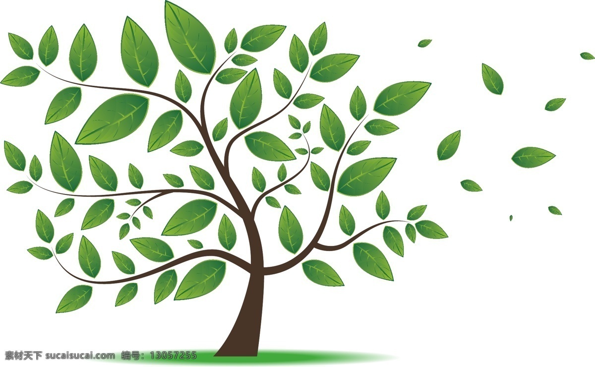 树木 绿叶 绿植 树叶 绿树 手绘树木 树木贴图 植物 生物世界 矢量 树木树叶