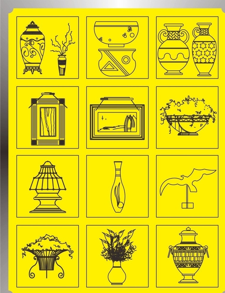 工艺品立面图 cad制图 失量图 建筑设计 立面图 室内设计 装潢设计 工艺品 立面工艺品 建筑家居 矢量