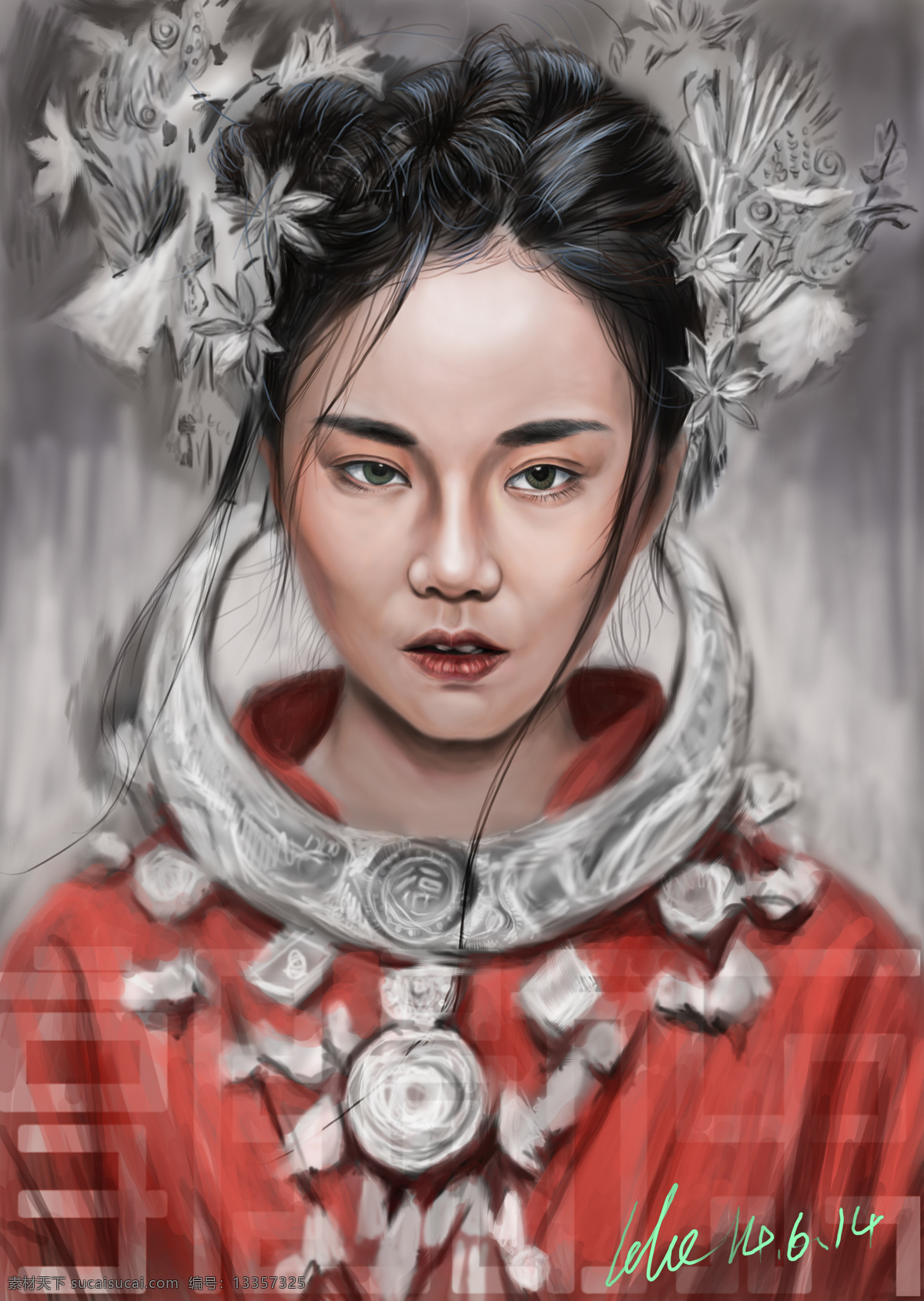 苗女 插画 异域