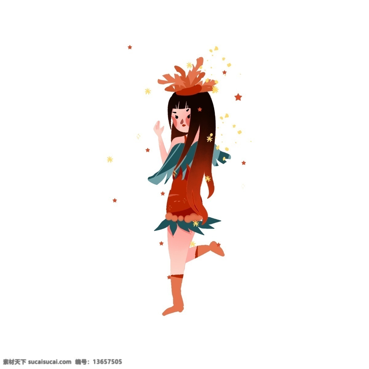 巴西 狂欢节 人物 女人 舞者 插画 元素