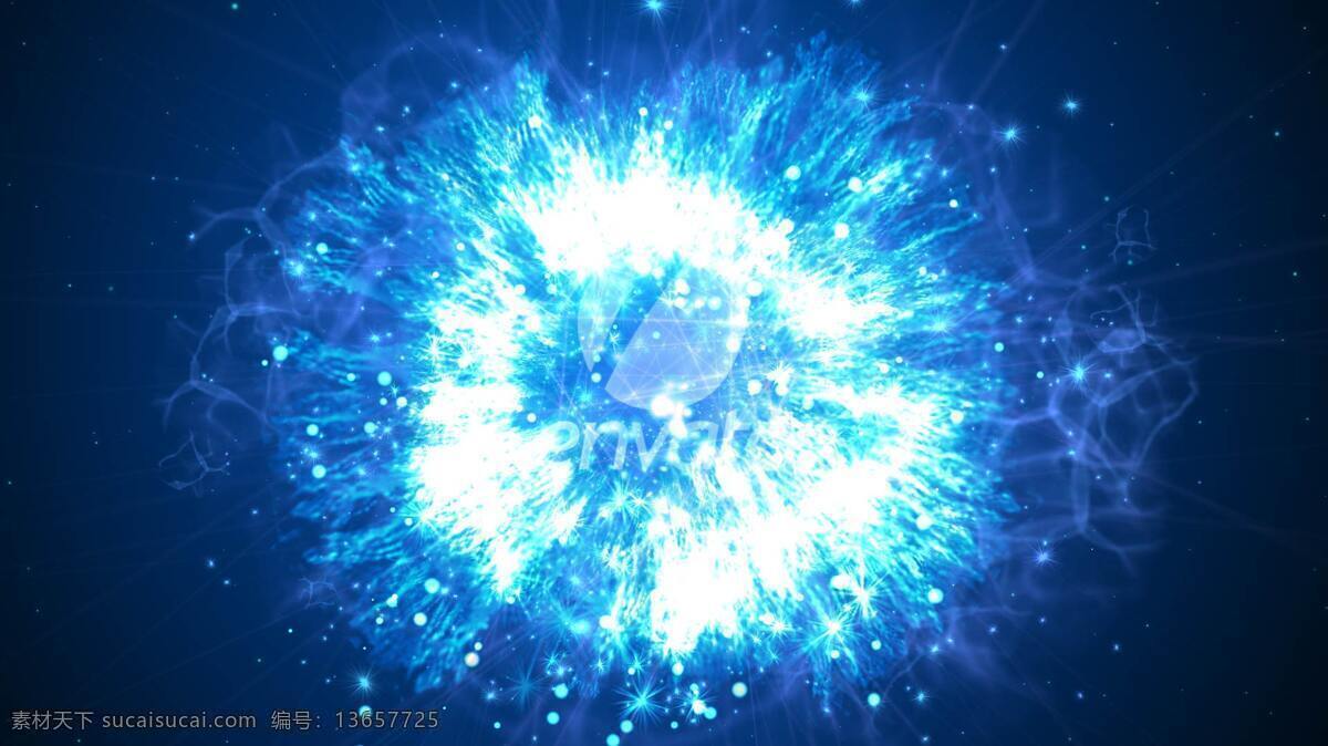 能量 粒子 爆炸 logo 文字 展示 蓝色 绚丽 闪亮 logo演绎 片头素材