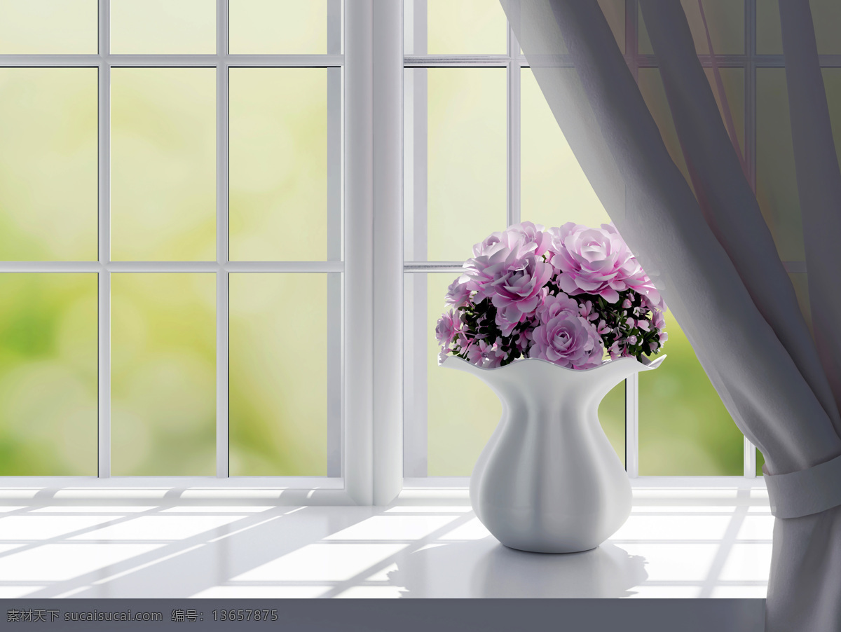 阳台 上 鲜花 盆栽 窗台 窗户 窗帘 生活百科 娱乐休闲