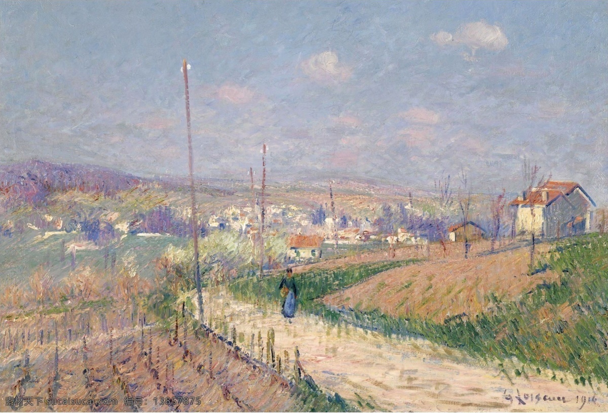 1916 大师 画家 风景画 静物 油画 建筑 装饰画 iledefrance at spring the loiseau gustave 人物 高清 西方 国外 现代 家居装饰素材