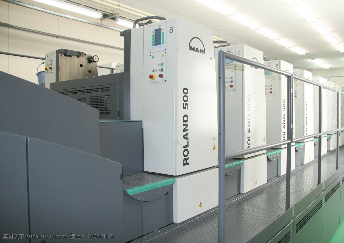 罗兰 彩色 印刷机 胶印机 彩色印刷机 罗兰印刷机械 现代科技 工业生产 摄影图库
