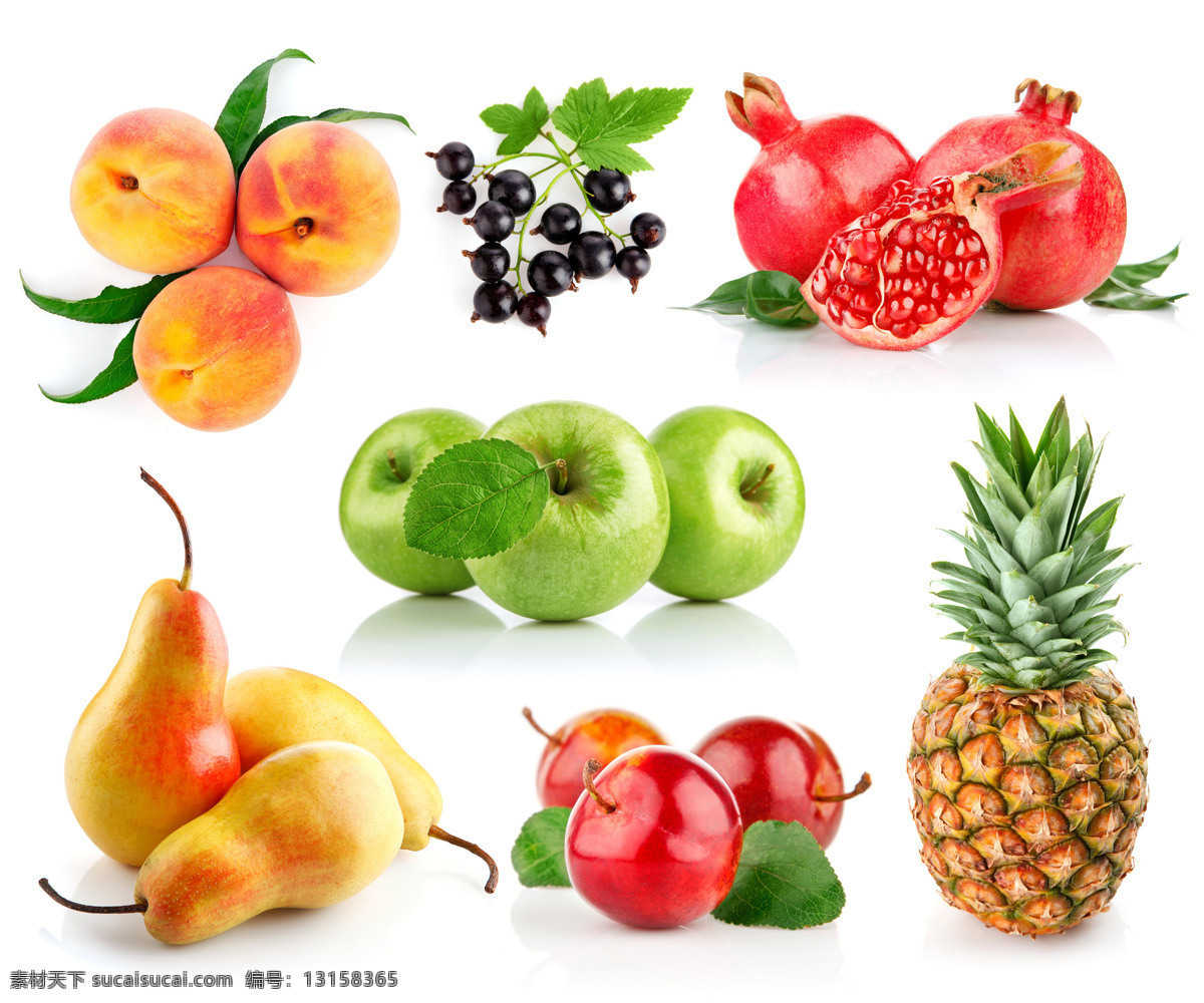水果广告背景 桃子 石榴 苹果 菠萝 新鲜水果 水果 水果摄影 水果素材 水果广告 广告素材 水果蔬菜 餐饮美食 白色