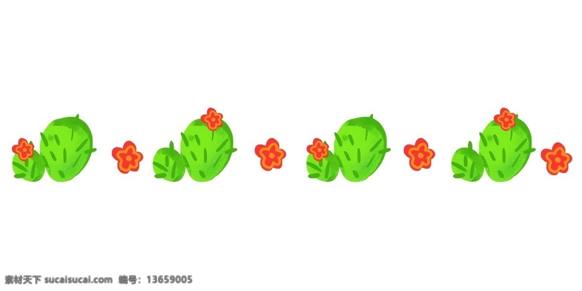 植物 小花 分割线 插画 植物分割线 小花分割线 花卉 插图 分割线插图 绿叶