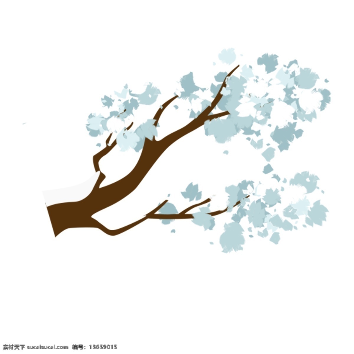 手绘 冬季 树枝 卡通 透明 树木 小树 浪漫 唯美 清雅 装饰图案 免扣素材