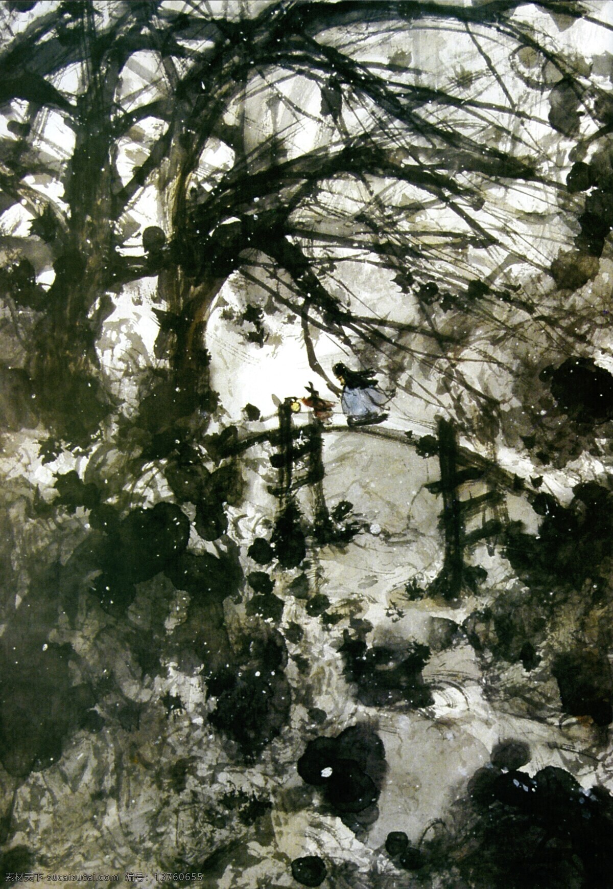风雨 归舟 国画 人物 人物画 水墨画 中国画 中国人物画 风雨归舟1 傅抱石 文化艺术