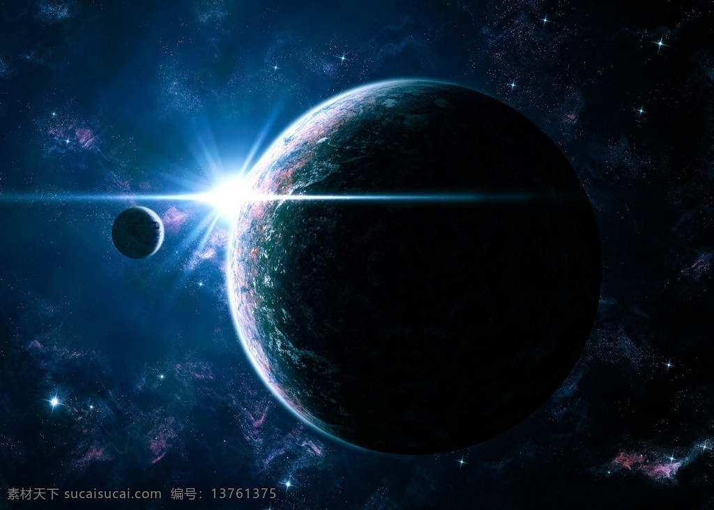 星空 插图 宇宙 星球 光 球 尘埃 背景 星星 月亮 地球 彗星 陨石 自然景观