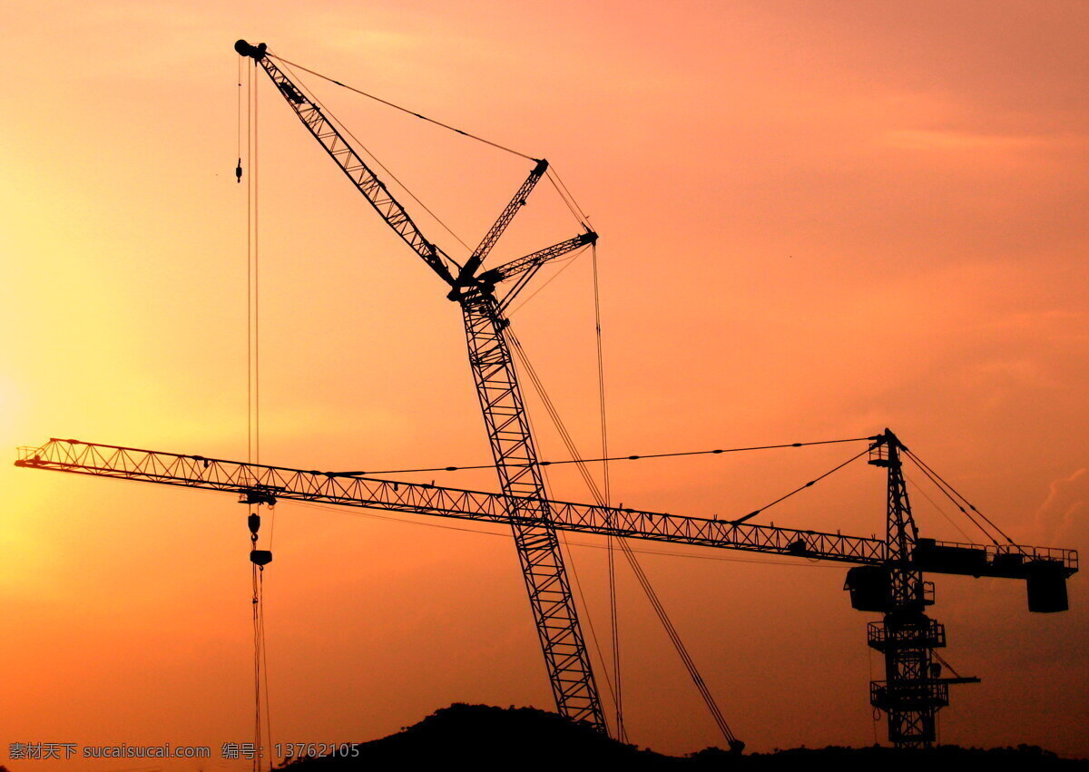 日 落下 塔吊 剪影 夕阳塔吊 动臂吊 塔吊剪影 剪影效果 建筑摄影 建筑园林