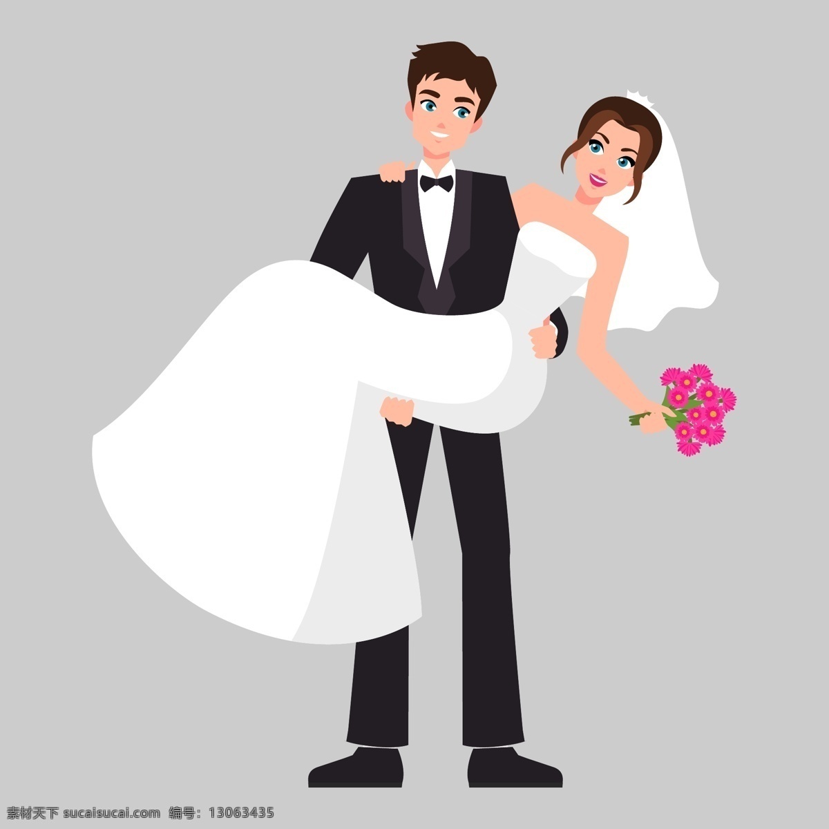 新郎新娘 情侣 夫妻 婚礼 情人节 结婚纪念日 新婚 蜜月 卡通素材 矢量图素材 ai素材