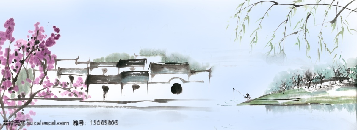 江南 春 钓 图 水墨画 背景 春钓图 淡雅 清幽 简约 素淡 绘画 逼真 钓鱼 风景