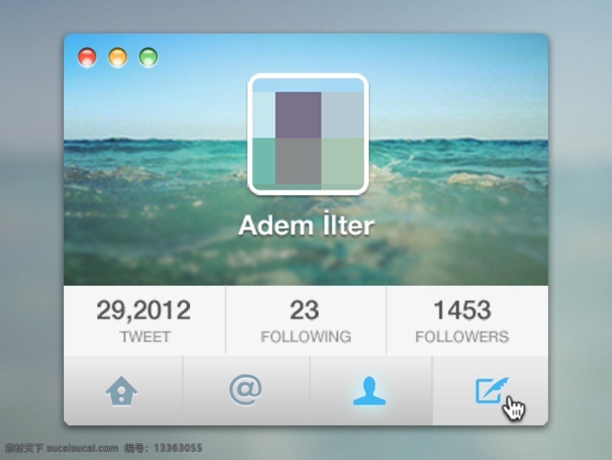 推 特 用户 信息 界面 简约 时尚 推特 个人信息 应用界面 psd格式