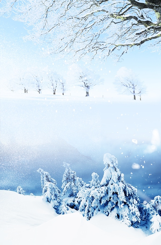大雪 天 唯美 风景 冬雪天风景 雪天背景图 大雪压树 雪的世界 梦幻雪景 动漫动画 风景漫画